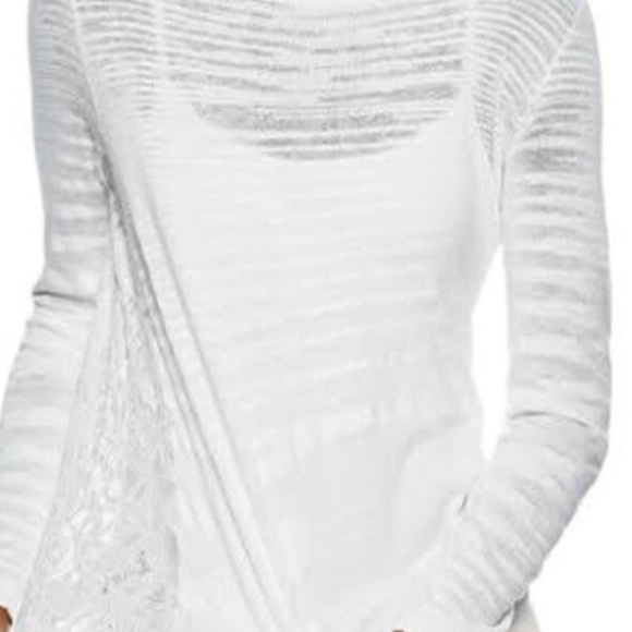Cabi Sophia Sweater Women’s Medium Long Sleeve Sheer Lace Back Style 5005 NWT - Picture 3 of 9